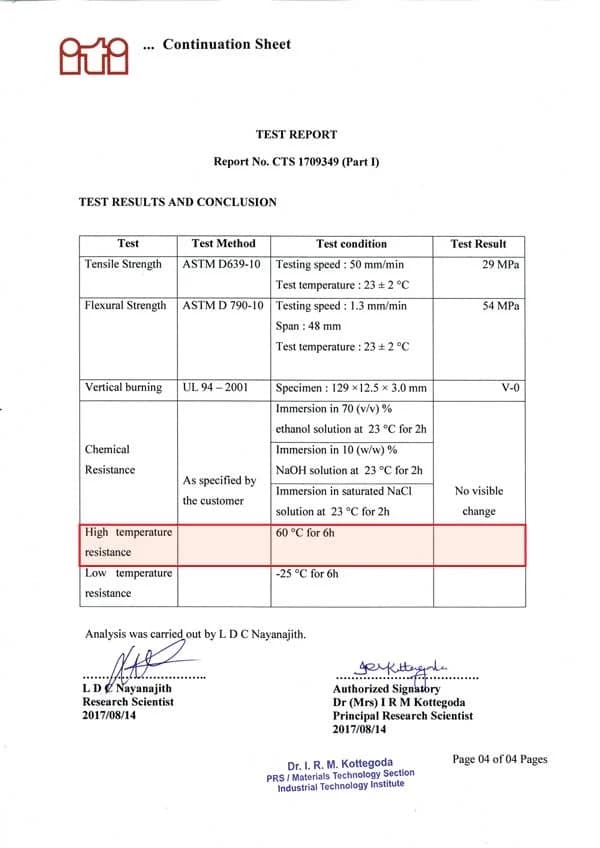 High-Temperature Resistance Test
